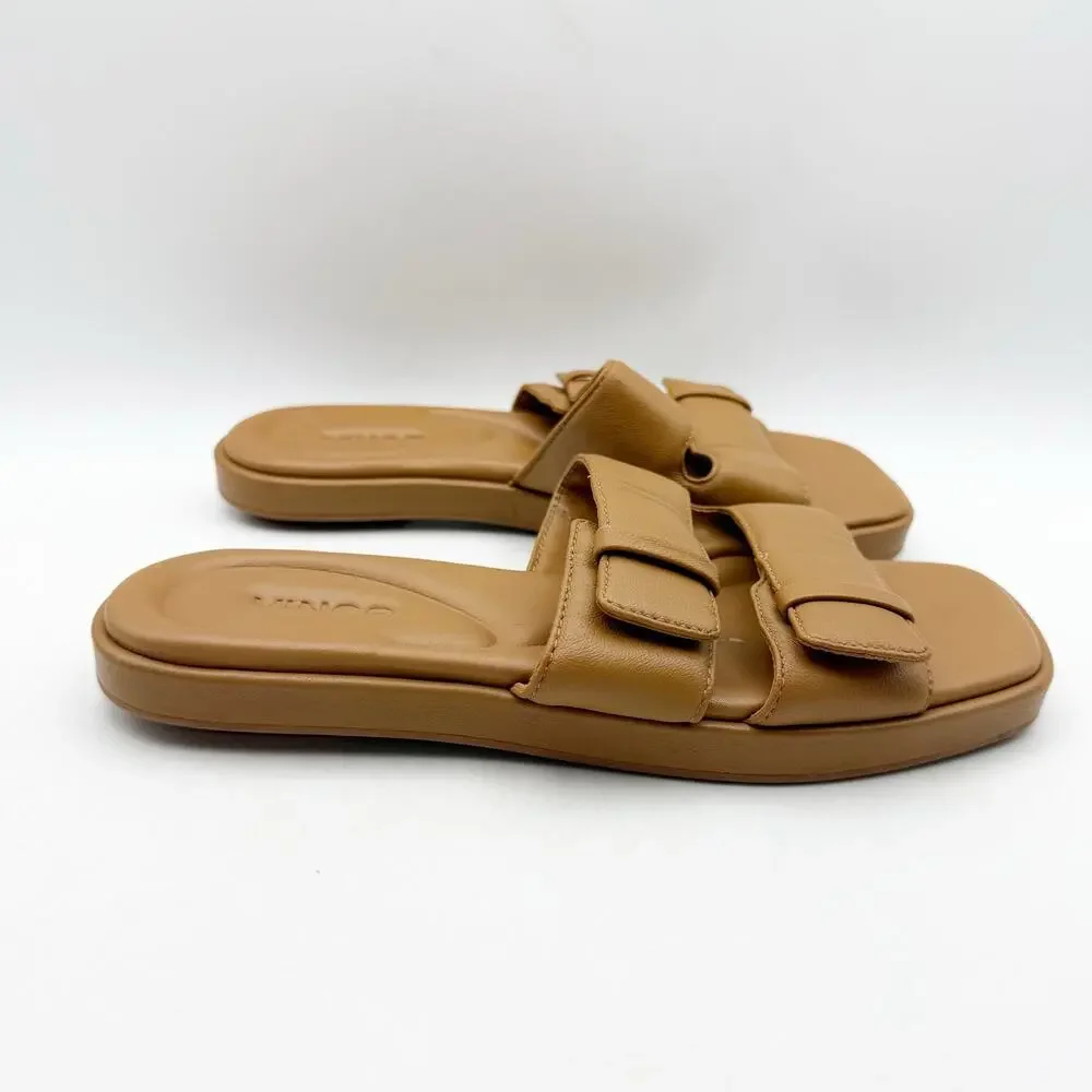 Vince Womens Rhode-B Slide Sandals US 6 M EU 36 Tan Leather EUC